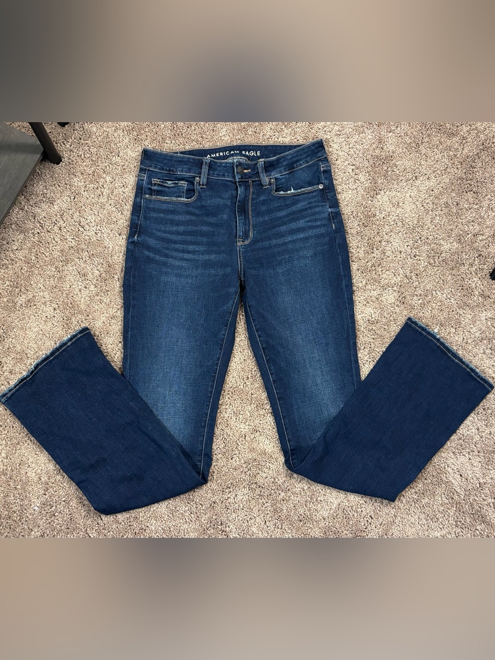 American Eagle Outfitters Indigo High Rise Skinny Jeans Stretchy Casual Denim - Picture 6 of 11